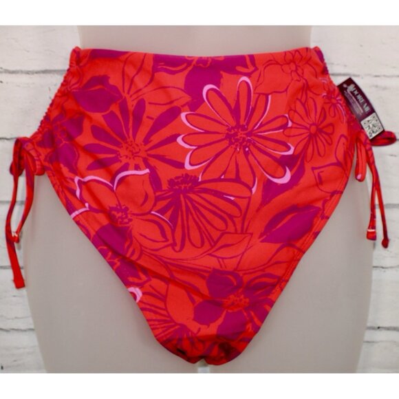 Adore Me Bikini Top & High Waist Bottom Set Red Joyful Daisies Size Medium NWT - Picture 6 of 13
